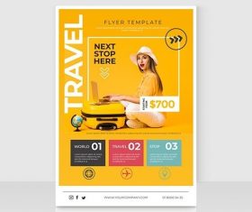 Travel sale flyer template vector