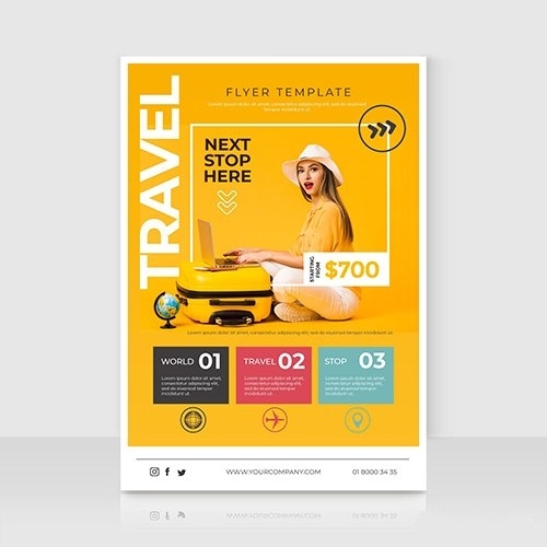 Travel sale flyer template vector