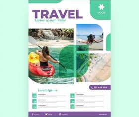 Travel sale flyer with photo vector