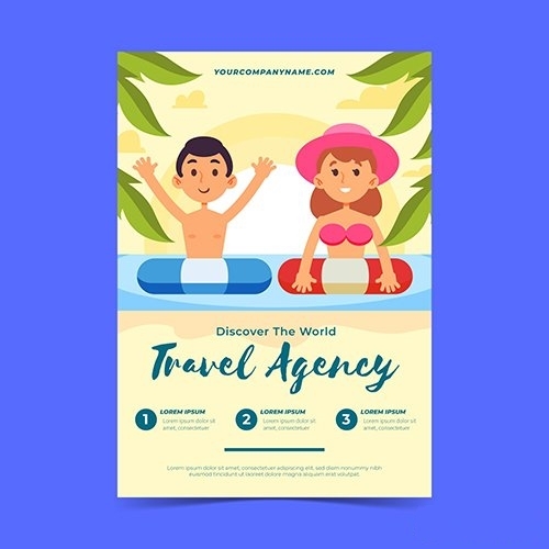 Travel sale illustrated flyer vector