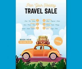 Travel sale illustrated flyer vector