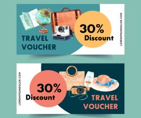 Travel voucher banner vector