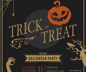 Trick or treat Halloween flyer vector