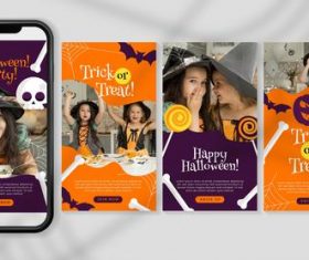 Trick or treat halloween festival instagram illustration vector