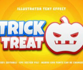 Trick treat editable font effect text vector