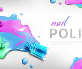 Tricolor nail polish flyer vector
