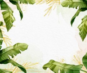 Tropical green leaves background vector