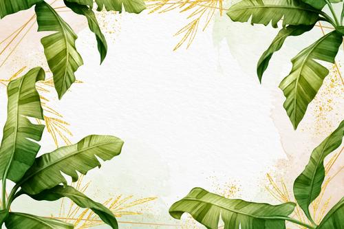 Tropical green leaves background vector
