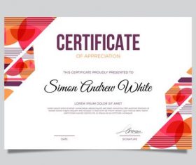 Two-color background certificate template vector