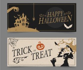 Two-color halloween flyer banner vector