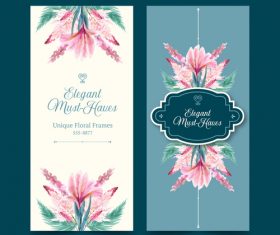 Unique flower frame banner vector