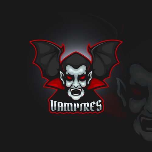 Vampire emblem gaming vector
