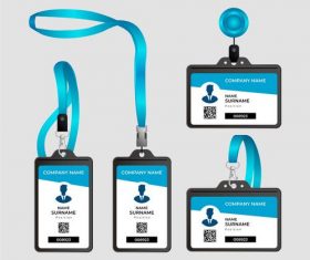 Various company ID card templates vector