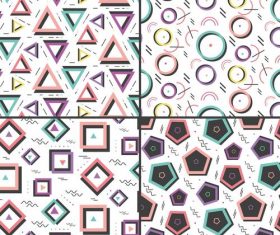 Various geometric memphis seamless background banner vector