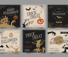 Various halloween party flyer vector