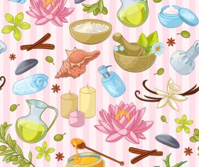 Various spa products background vector
