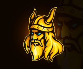 Viking Warrior emblem gaming vector