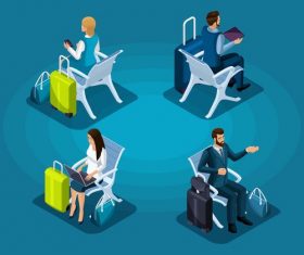 Waiting for boarding cartoon vector