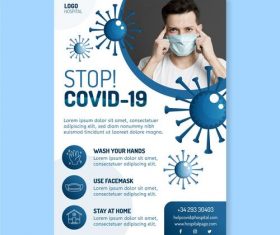 Wash your hands COVID-19 flyer vector