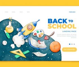 Watercolor back to school vector