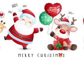 Watercolor illustration christmas vector