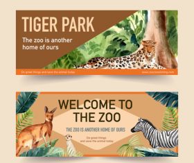 Welcome to the zoo poster banner vector