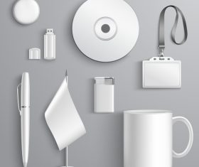 White background business identity design vector