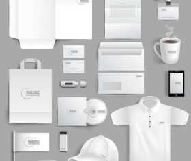 White business stationery design vector