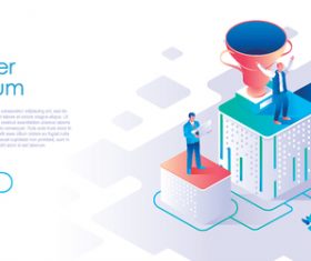 Winner podium isometric template vector