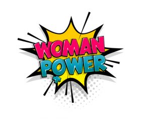 Woman power comic bubble text vector