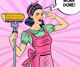 Work done pop art illustration vector