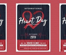 World Heart Day Flyer Template vector