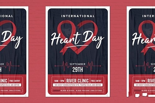 World Heart Day Flyer Template vector