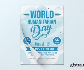World Humanitarian Day Flyer Template vector