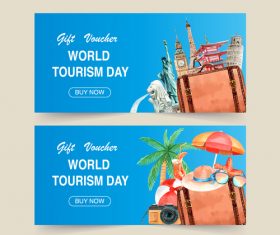 World tourism day poster vector
