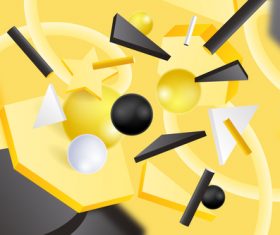 Yellow background 3D graphic vector
