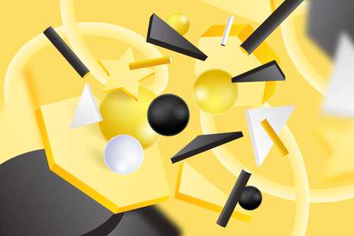 Yellow background 3D graphic vector