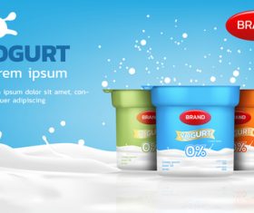 Yogurt advertising brand design vector