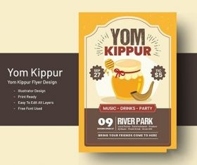 Yom Kippur Flyer Template vector