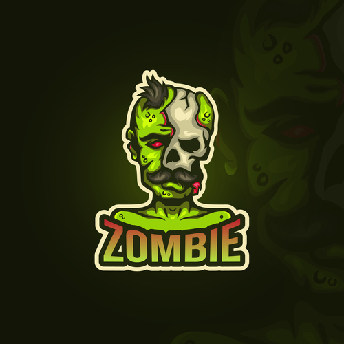 Zombie emblem gaming vector