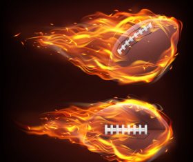 flying in fire rugby realistic vector