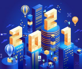 2021 cartoon pattern vector