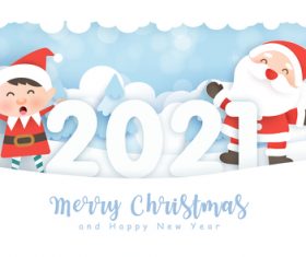 2021 christmas greeting card vector