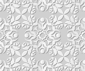 3D paper floral pattern vector