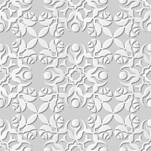 3D paper floral pattern vector