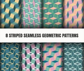8 striped seamless geometric pattern vector