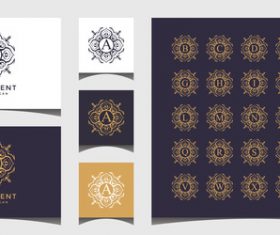 Alphabet business card design vector