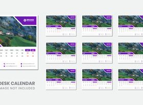 Alpis mountains background 2021 desk calendar vector