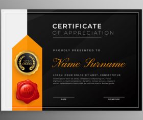 Appreciation certificate cover vector
