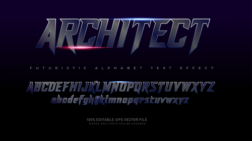 Architect text effect in vector
